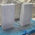 die gefrästen und lackierten Pfeiler