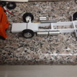 Der aus Polystyrol gefräste Rahmen...