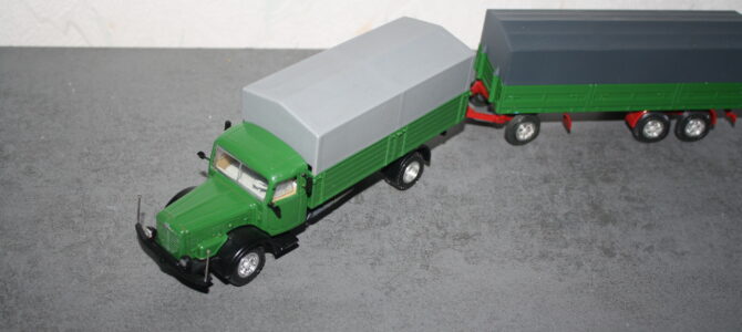 Büssing 5000 mit Cursor Anhänger in 1:50 II Büssing 5000 mit Cursor Anhänger in 1:50 II